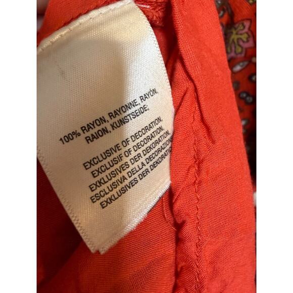 Akemi + Kin Sz SM Boho Red Printed Dress Anthropologie - Picture 4 of 6